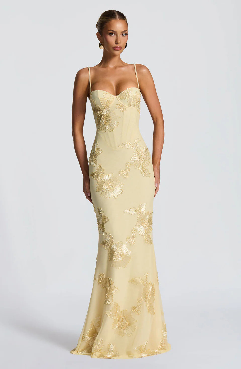 Aurelia Floral Corset Detail Maxi Dress