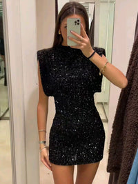 Celestielle Sequin Velvet Party Mini Dress