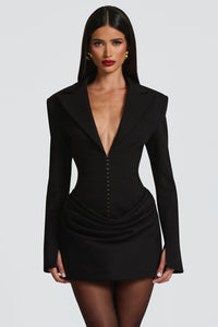 Savannah Sculpted Ruched Blazer Mini Dress