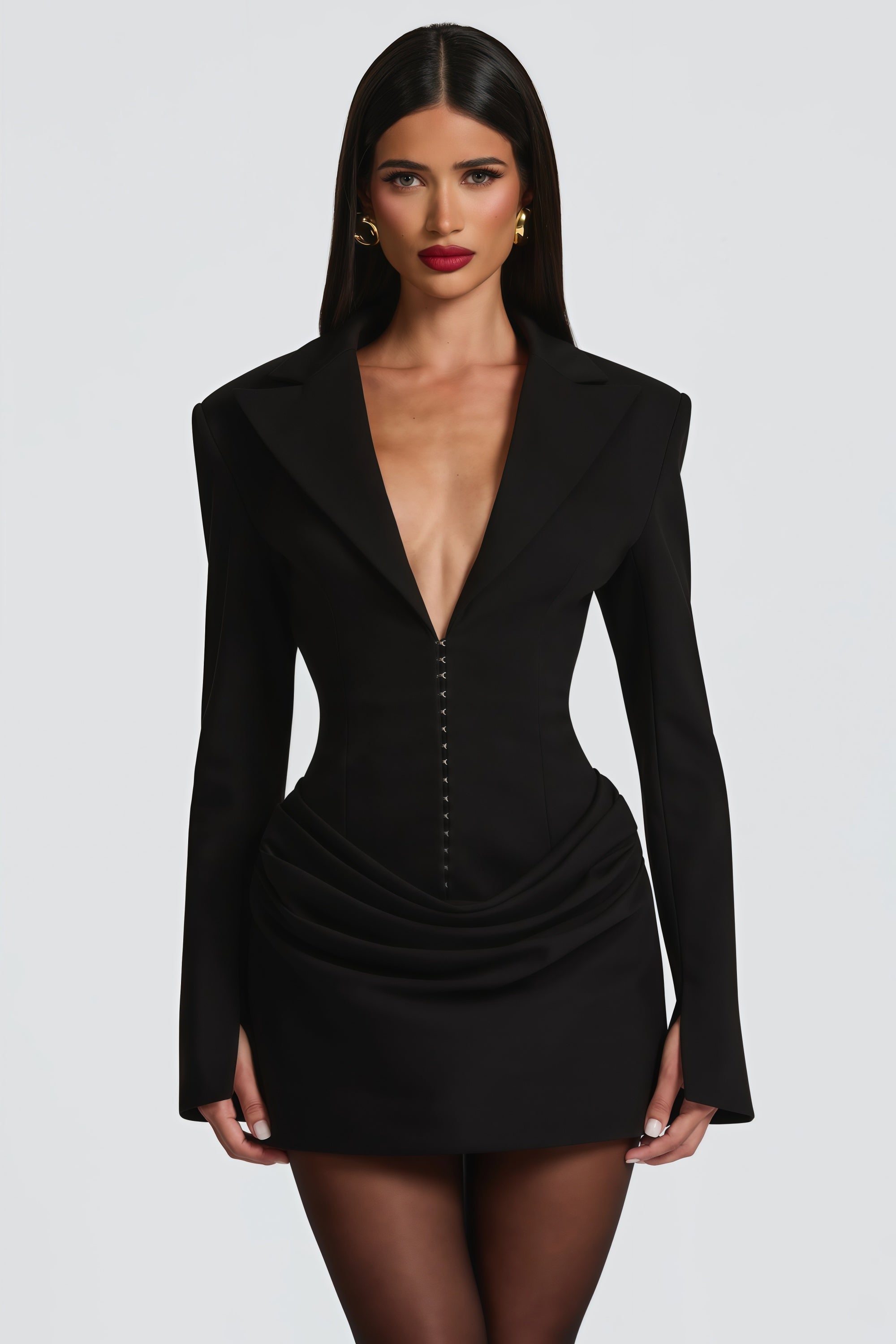 Savannah Sculpted Ruched Blazer Mini Dress