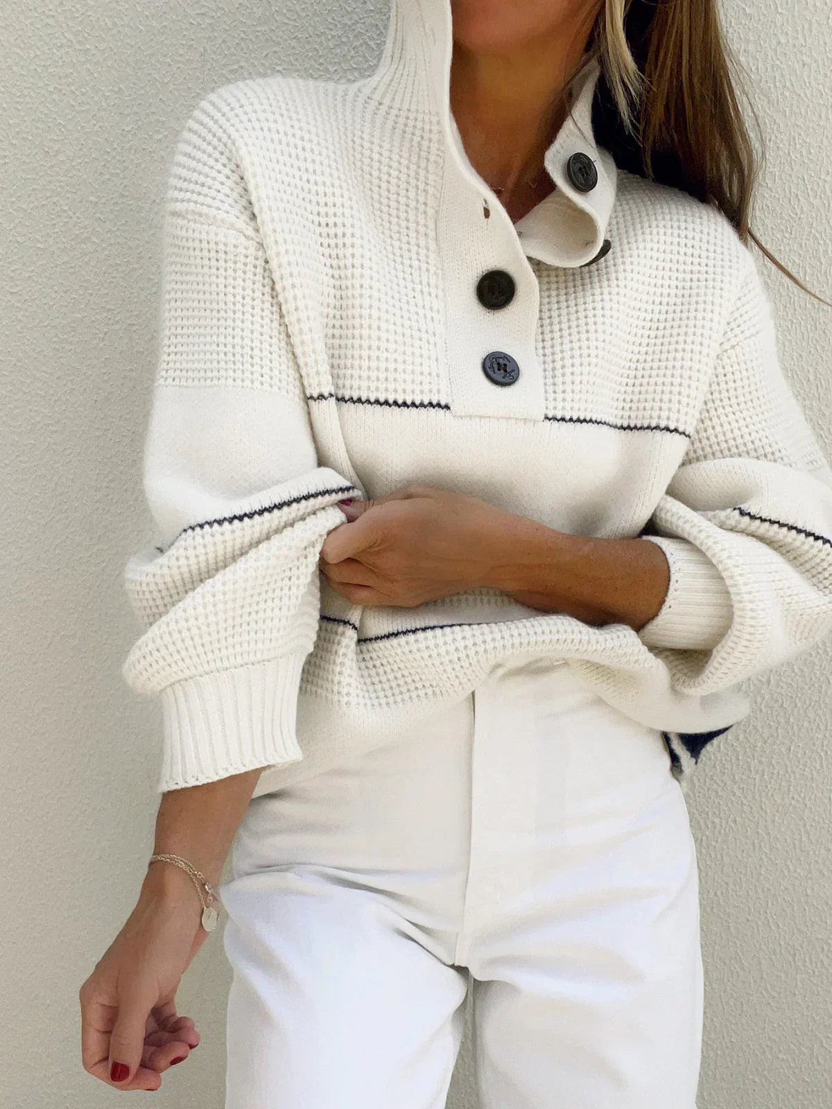 Sophie Button Collar Knit Sweater