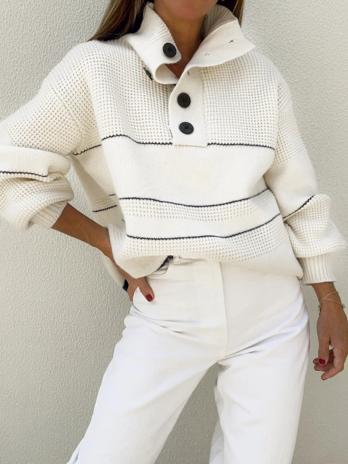 Sophie Button Collar Knit Sweater