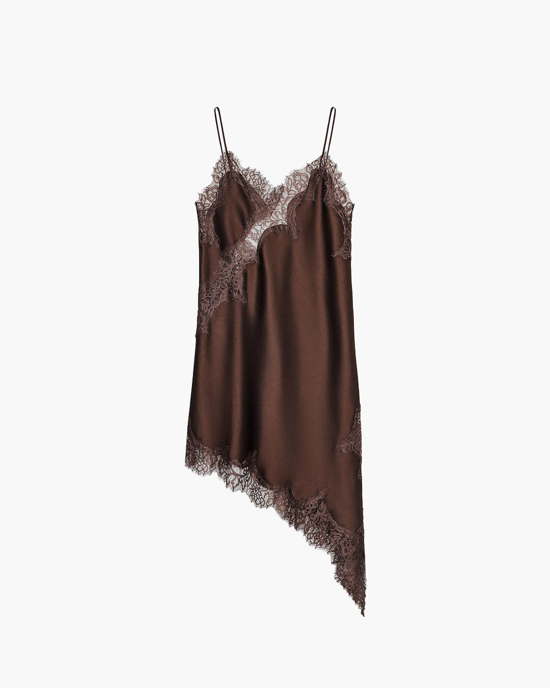 Arah Asymmetric Satin Lace Midi Dress 1